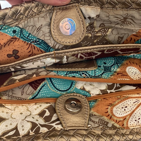 PRICE FIRM Buttery Gold Woven Leather Fossil Bag - Picture 10 of 16